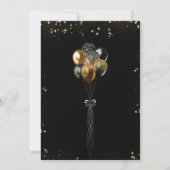 Sweet 16 Gold Glitter Balloons Glam Birthday Party Kaart (Achterkant)