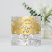 Sweet 16 Gold Silver Princess Winter Wonderland Kaart (Staand voorkant)