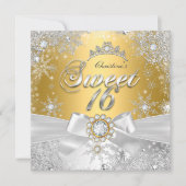 Sweet 16 Gold Silver Princess Winter Wonderland Kaart (Voorkant)