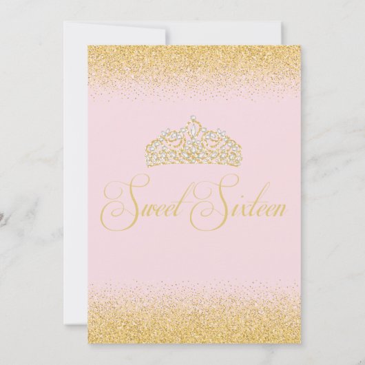 Sweet 16 Gold & Sparling Uitnodigingen (Achterkant)