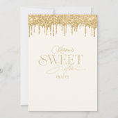 Sweet 16 Gouden Glitter Drips Jurk Sweet Sixteen Kaart (Achterkant)