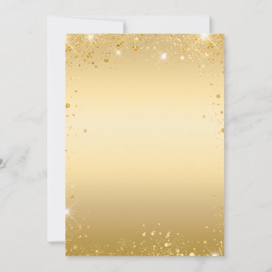 Sweet 16 gouden glitter jurk rozen kaart (Achterkant)