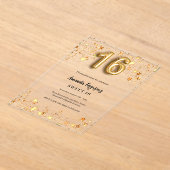 Sweet 16 gouden sterren Clear Acryl Uitnodigingen (Laagn)
