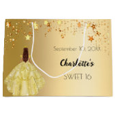 Sweet 16 gouden sterren jurk tiara groot cadeauzakje (Voorkant)