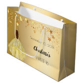 Sweet 16 gouden sterren jurk tiara groot cadeauzakje (Voorkant Gekanteld)