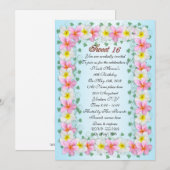 Sweet 16 grens Uitnodiging Plumeria (Voorkant / Achterkant)