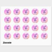 Sweet 16 Groovy Roze Sinaasappel Gradient Retro Bo Ronde Sticker (Vel)