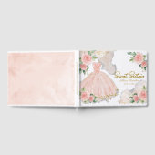 Sweet 16 Guest Book Blush Pink Gown Floral Gastenboek (Volledig)