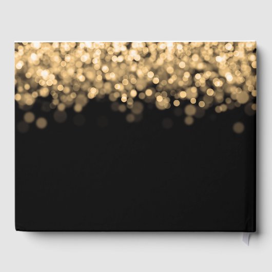 Sweet 16 Guestbook Party Glinsterende Gouden Licht Gastenboek (Achterkant)