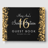 Sweet 16 Guestbook Party Sparkles Gold Gastenboek (Voorkant)