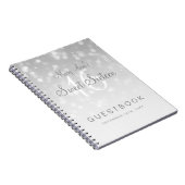 Sweet 16 Guestbook Silver Bokeh Sparkle Light Notitieboek (Rechterzijde)