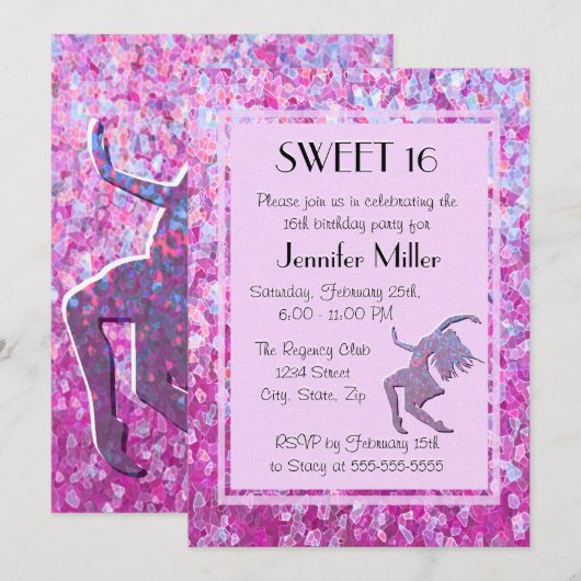 Sweet 16 | Gymnastiek en dansen Kaart (Voorkant / Achterkant)