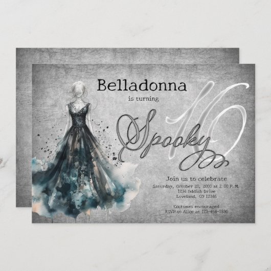 Sweet 16 Halloween Verjaardag Kaart (Voorkant / Achterkant)