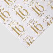 Sweet 16 Happy Birthday Gold Name and Age Tissuepapier (Detail)