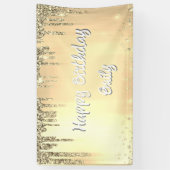 Sweet 16 Happy Birthday Jouw naam Glitter Spandoek (Verticaal)