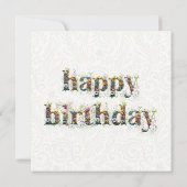 Sweet 16 Happy Birthday Wildflowers Tekst Kaart (Achterkant)