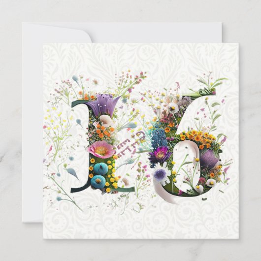 Sweet 16 Happy Birthday Wildflowers Tekst Kaart (Voorkant)
