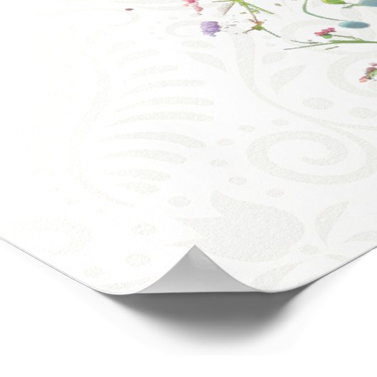 Sweet 16 Happy Birthday Wildflowers Tekst Poster (Hoek)