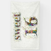Sweet 16 Happy Birthday Wildflowers Tekst Spandoek (Verticaal)