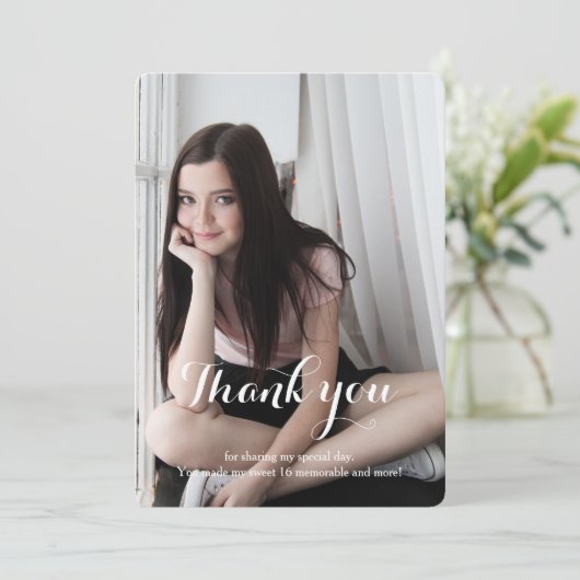 Sweet 16 Hartelijk dank voor uw rode kaart (Staand voorkant)