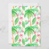 Sweet 16 Hawaïaanse thema Waterverf Luau Party Kaart (Achterkant)