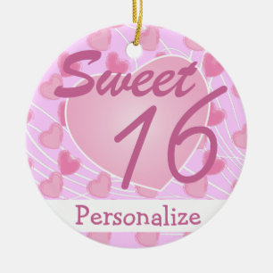 Sweet 16 Hearts Keramisch Ornament