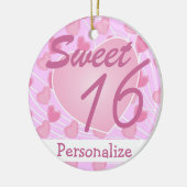 Sweet 16 Hearts Keramisch Ornament (Links)