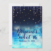 Sweet 16 Hemels Betoverd Onder de Sterren Feest Kaart (Achterkant)