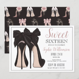 Sweet 16 High Heel Verjaardag Uitnodiging