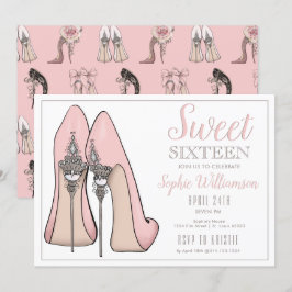 Sweet 16 High Hiel Birthday Uitnodiging