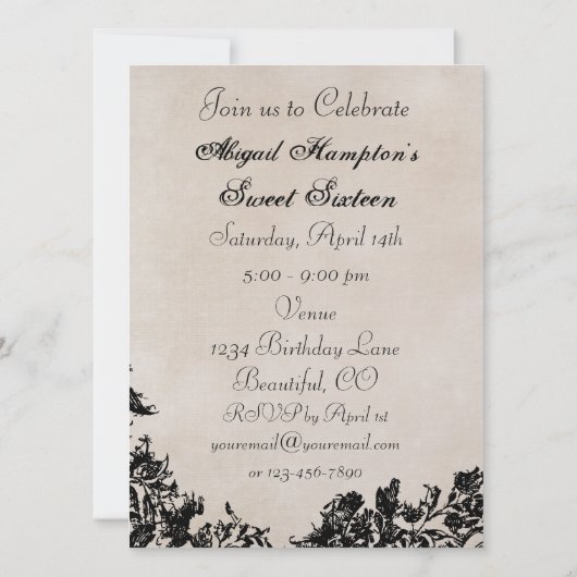 Sweet 16 Horse Jumping Verjaardagsuitnodiging Kaart (Achterkant)