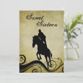 Sweet 16  Horse Jumping Verjaardagsuitnodiging Kaart (Staand voorkant)