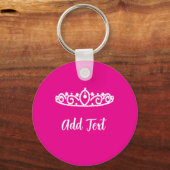 Sweet 16 Hot Pink sleutelhanger met White Tiara De (Voorkant)
