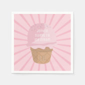 Sweet 16 Ice Cream Roze Verjaardagsfeestje Servett Servet (Voorkant)