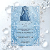Sweet 16 Icy Blue Silver Snowflakes Personalized Kaart