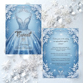 Sweet 16 Icy Blue Silver Winter Frost Snowflakes  Kaart