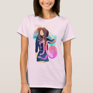 Sweet 16 Illustratie van roze Paarse meisjes Holog T-shirt