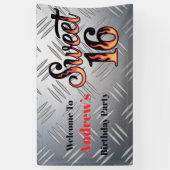 Sweet 16 In Fire Flames and Silver Plate  Spandoek (Verticaal)