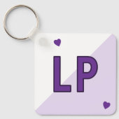 Sweet 16 initialen 16e verjaardag paarse sleutelhanger (Voorkant)