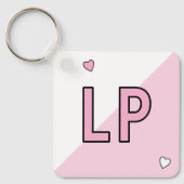 Sweet 16 initialen 16e verjaardag roze sleutelhanger (Voorkant)