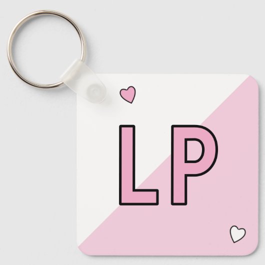 Sweet 16 initialen 16e verjaardag roze sleutelhanger (Voorkant)