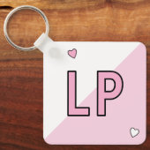 Sweet 16 initialen 16e verjaardag roze sleutelhanger (Voorkant)