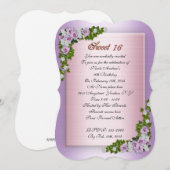 Sweet 16 Invitation Lavendel rozen en klimop Kaart (Voorkant / Achterkant)