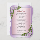 Sweet 16 Invitation Lavendel rozen en klimop Kaart (Voorkant)