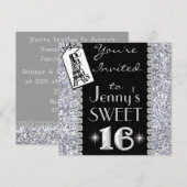 SWEET 16 Invitation THEME PARIS Kaart (Voorkant / Achterkant)