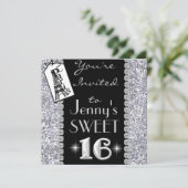 SWEET 16 Invitation THEME PARIS Kaart (Staand voorkant)