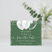 Sweet 16 jager groen wit save date card (Staand voorkant)