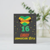 Sweet 16 Jamaicaanse stijl verjaardagsmeisje vakan Briefkaart (Staand voorkant)