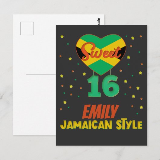 Sweet 16 Jamaicaanse stijl verjaardagsmeisje vakan Briefkaart (Voorkant / Achterkant)