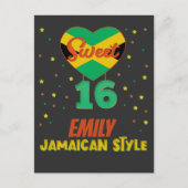 Sweet 16 Jamaicaanse stijl verjaardagsmeisje vakan Briefkaart (Voorkant)
